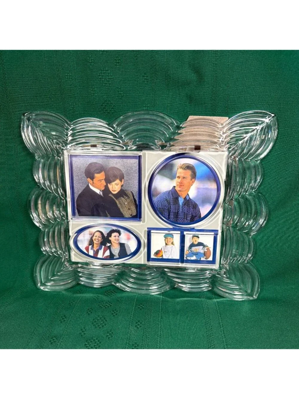 Vintage 1995 Royal Limited Lead Crystal Collage Picture Frame 4 Openings Czech
